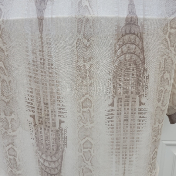 Elie Tahari For Design Nation Snakeskin Chrysler Building Chiffon Blouse Large - Picture 5 of 11